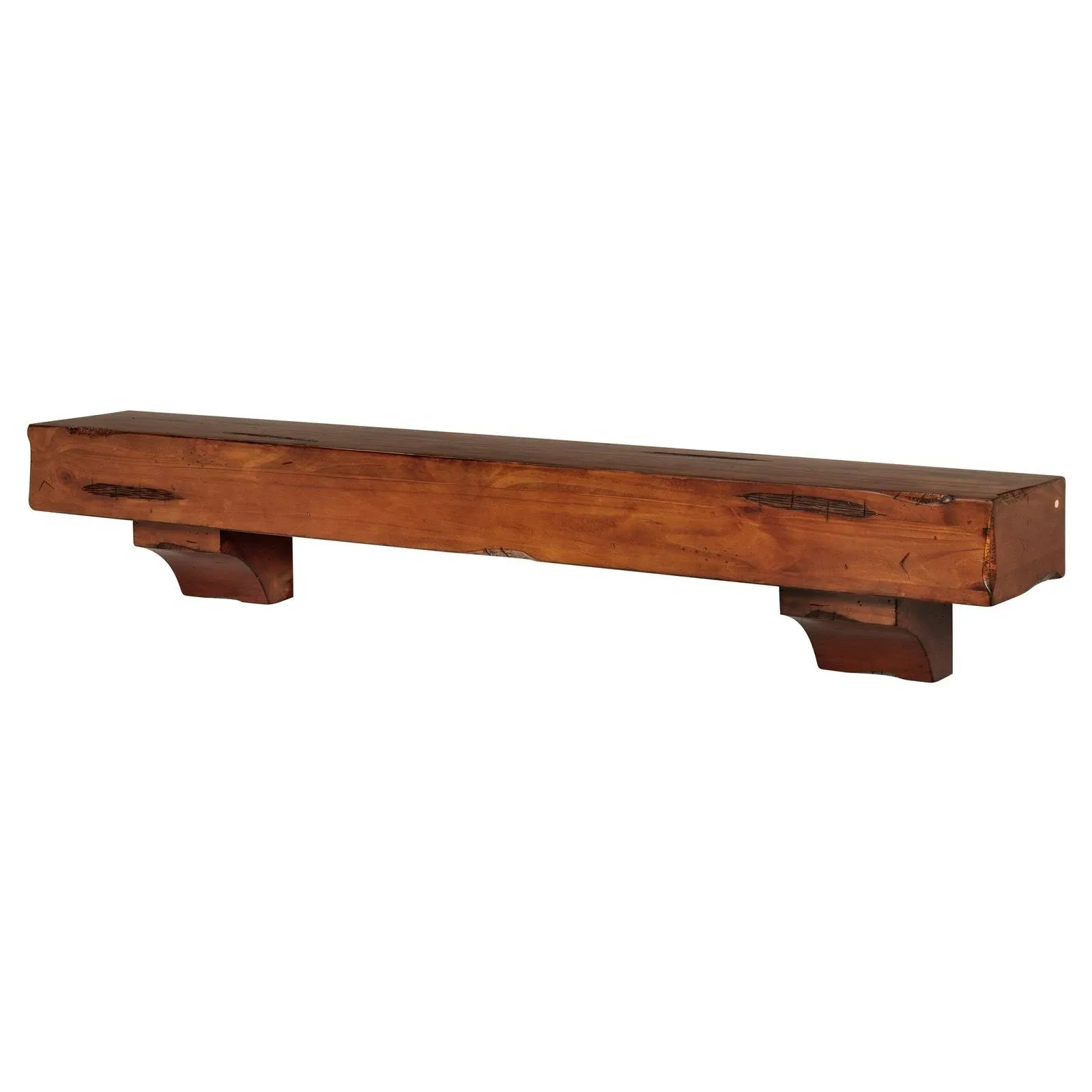 The Shenandoah 72 inch Shelf or Mantel Shelf Medium Rustic Distressed Finish