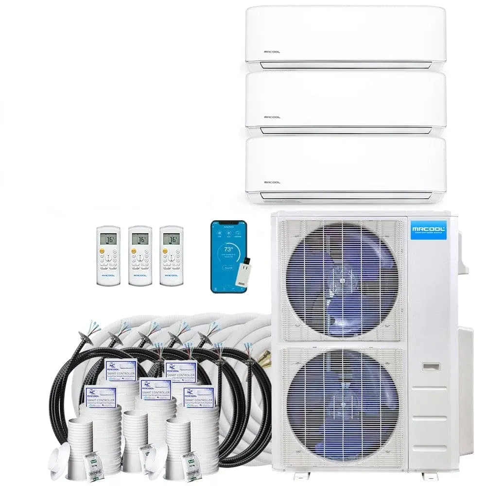 MRCOOL DIY Mini Split 42,000 BTU 20.5 SEER 3 Zone Ductless Air Conditioner and Heat Pump 12k + 12k + 18K, 25 ft