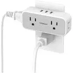 TESSAN Multi Plug Outlet Splitter with 4 Electrical Outlets 3 USB Ports, Surge Protector Outlet Extender