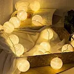 2 Pack Cotton Balls Fairy Lights Battery Operated 10 Leds Wool Balls String Ligh