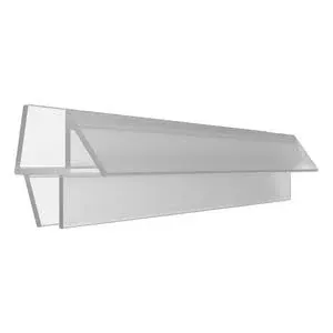 C.R. Laurence P990ws Clear Co-Extruded Bottom Wipe with Drip Rail for 3/8 inch Glass - 95 inch Stock Length