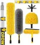 Opow 20 Foot High Ceiling Duster Kits with 5-12ft Heavy Duty Extension Pole, High Reach Duster for Cleaning,Microfiber Feather Duster,Cobweb Duster