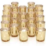 24Pcs Rose Gold Votive, Mercury Glass, Tealight Candle Holder for Wedding Centerpieces, Party Decor & Table Centerpiece