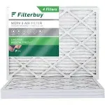 Filterbuy 16x18x1 Air Filter MERV 8, Pleated HVAC AC Furnace Filters (4-Pack), Silver