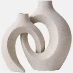 Ceramic Vase 2pcs,White Boho Ceramic Vase,Modern Minimalist Geometric Decorative ...