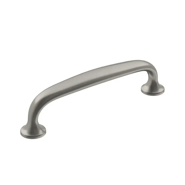 Amerock | Cabinet Pull | Satin Nickel | 3-3/4 inch (96 mm) Center-to-Center | Renown | 1 Pack | Drawer Pull | Cabinet Handle | Cabinet Hardware