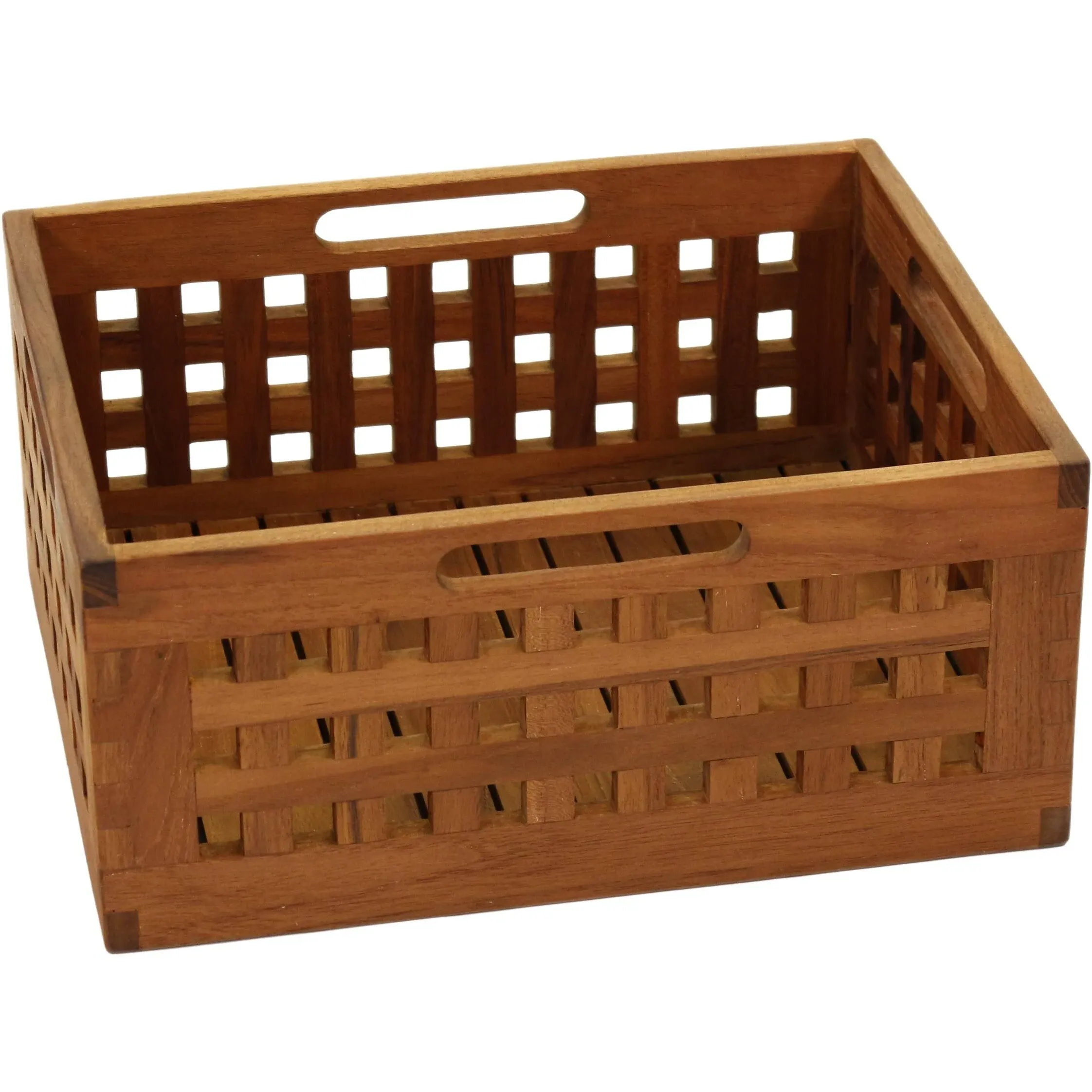 AquaTeak Grate Medium Size Teak Storage Bin