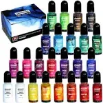 Piccassio Alcohol Ink Set - 24 Highly Saturated Alcohol Inks - Fast-drying and Permanent Inks - Versatile Alcohol Ink for Epoxy Resin, Tumblers, Fluid