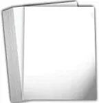 White Glossy Cardstock Paper 8 1/2 x 11&#034; 80 lb Cover Card Stock 50 Pack