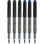 Pilot Varsity Disposable Fountain 6 Pack Combo 3 Black Pens and 3 Blue Pens