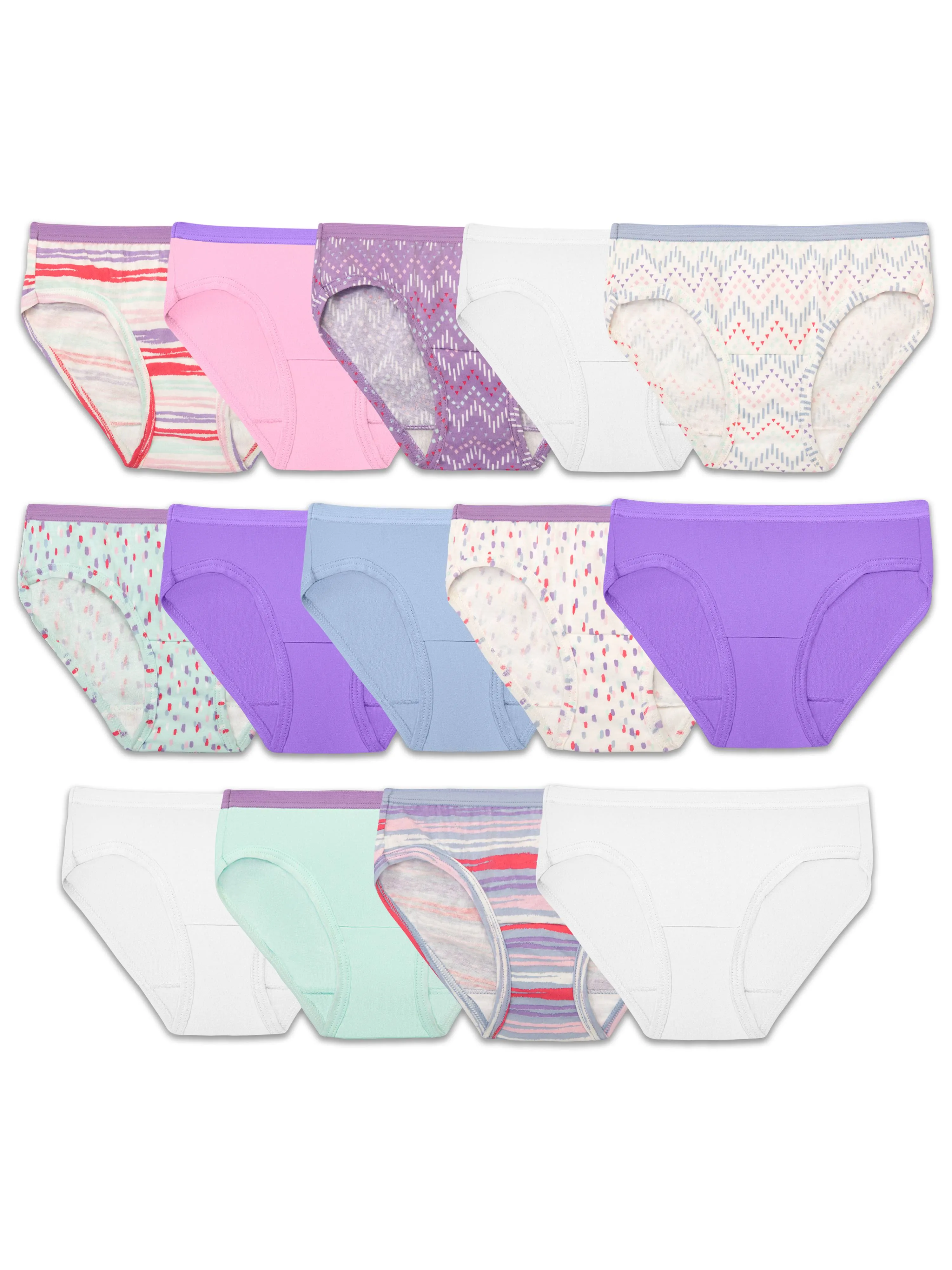 Fruit of the Loom Girls Eversoft Hipster Underwear 14 Pack, 6, Assorted