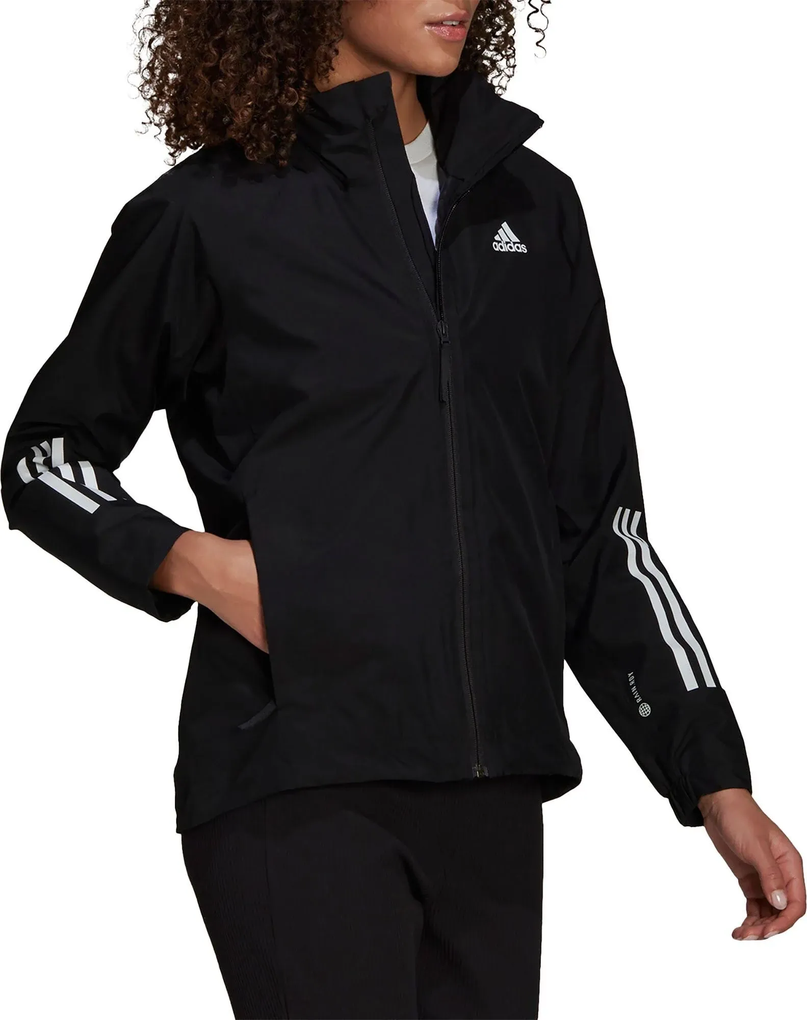 adidas Women's BSC 3-Stripes Rain.rdy Jacket