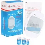 HEALQU Transparent Film Dressing,  4&#034; x 4.7&#034; Pack of 50 Waterproof Wound Bandage