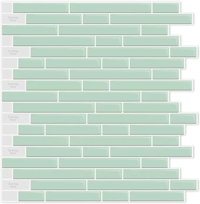 LONGKING 10-Sheet Self-Adhesive Peel and Stick Backsplash for Kitchen, Vinyl Decorative Tiles (Teal)