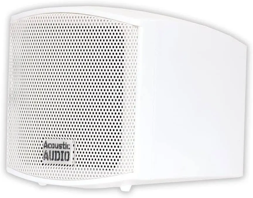 Acoustic Audio Aa321w Mountable Indoor Speakers 400 Watts White Bookshelf Pair