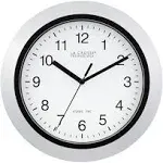 La Crosse Technology Atomic Analog Wall Clock, 10", Silver