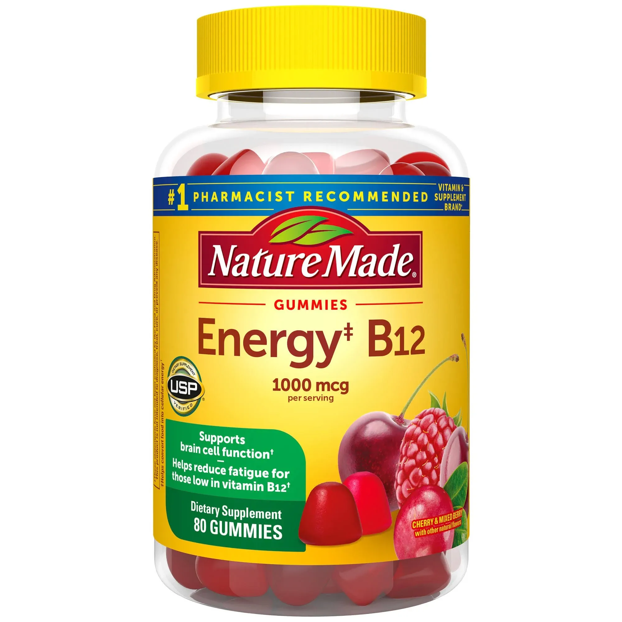 Nature Made Energy B12 Cherry & Mixed Berry 80 Gummies