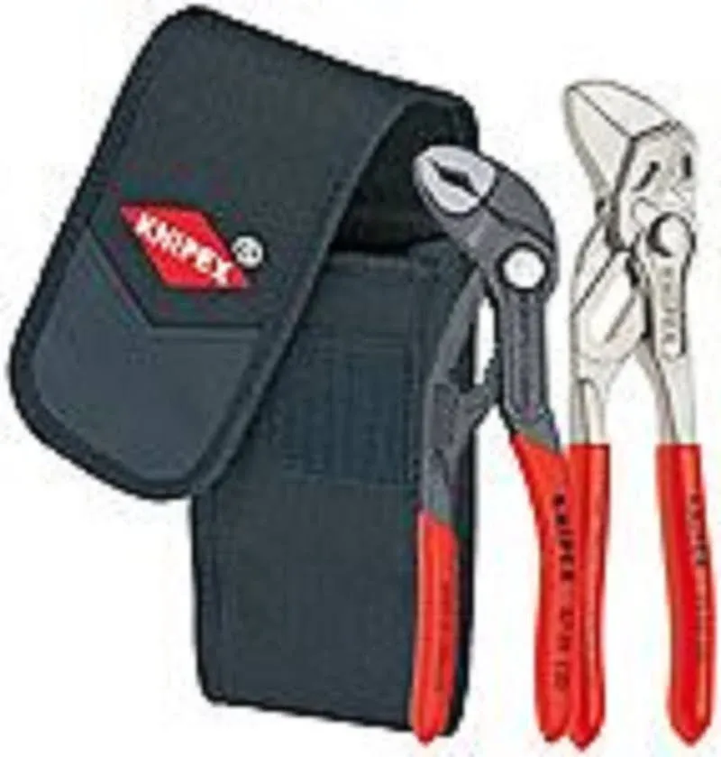 2 Piece Knipex Cobra Plastic Grip Plier Wrench Set Dipped Handle