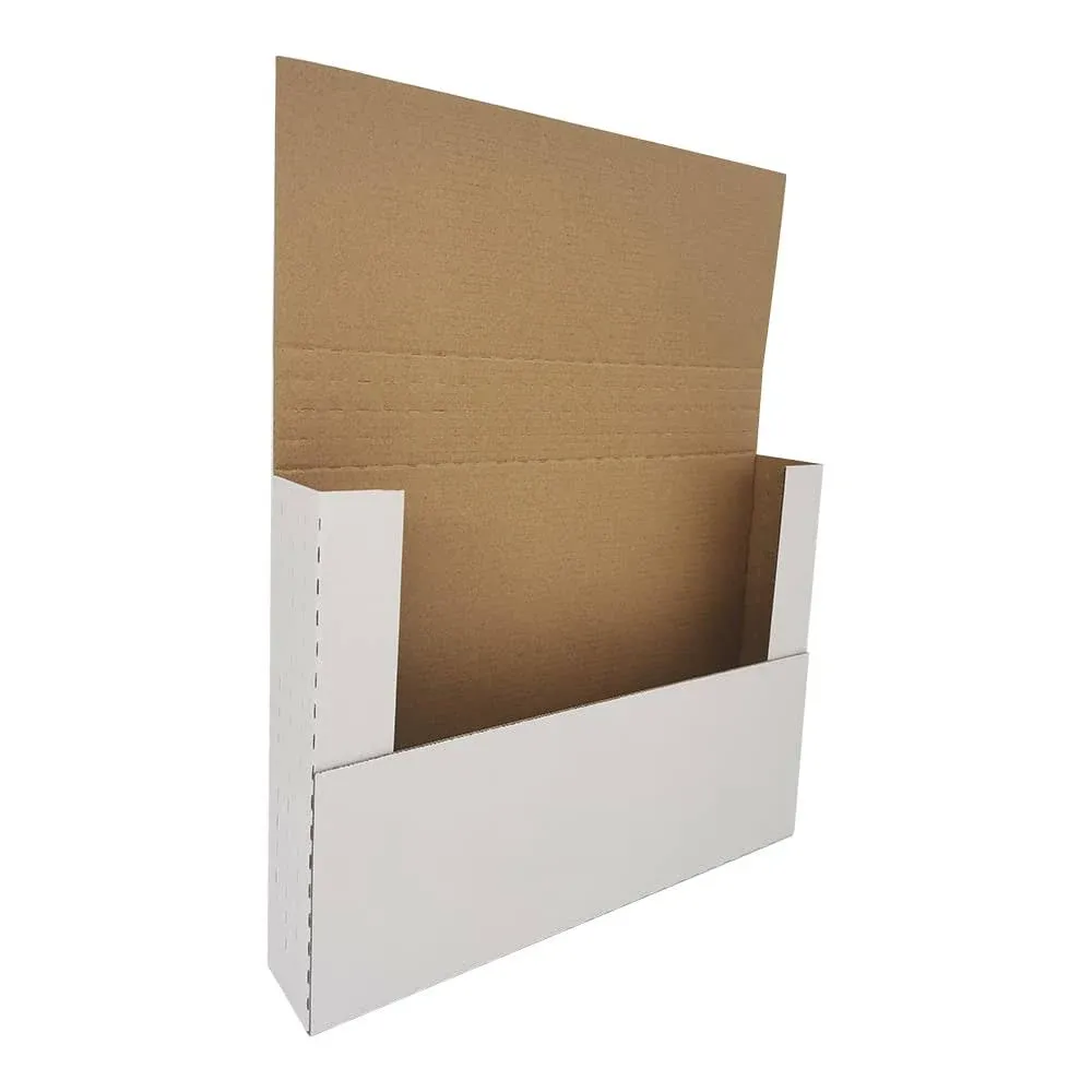 CH-BOX 50 Pack 12-1/8" x 9-1/8" x 2" Corrugated Easy-Fold Mailer, Height ...