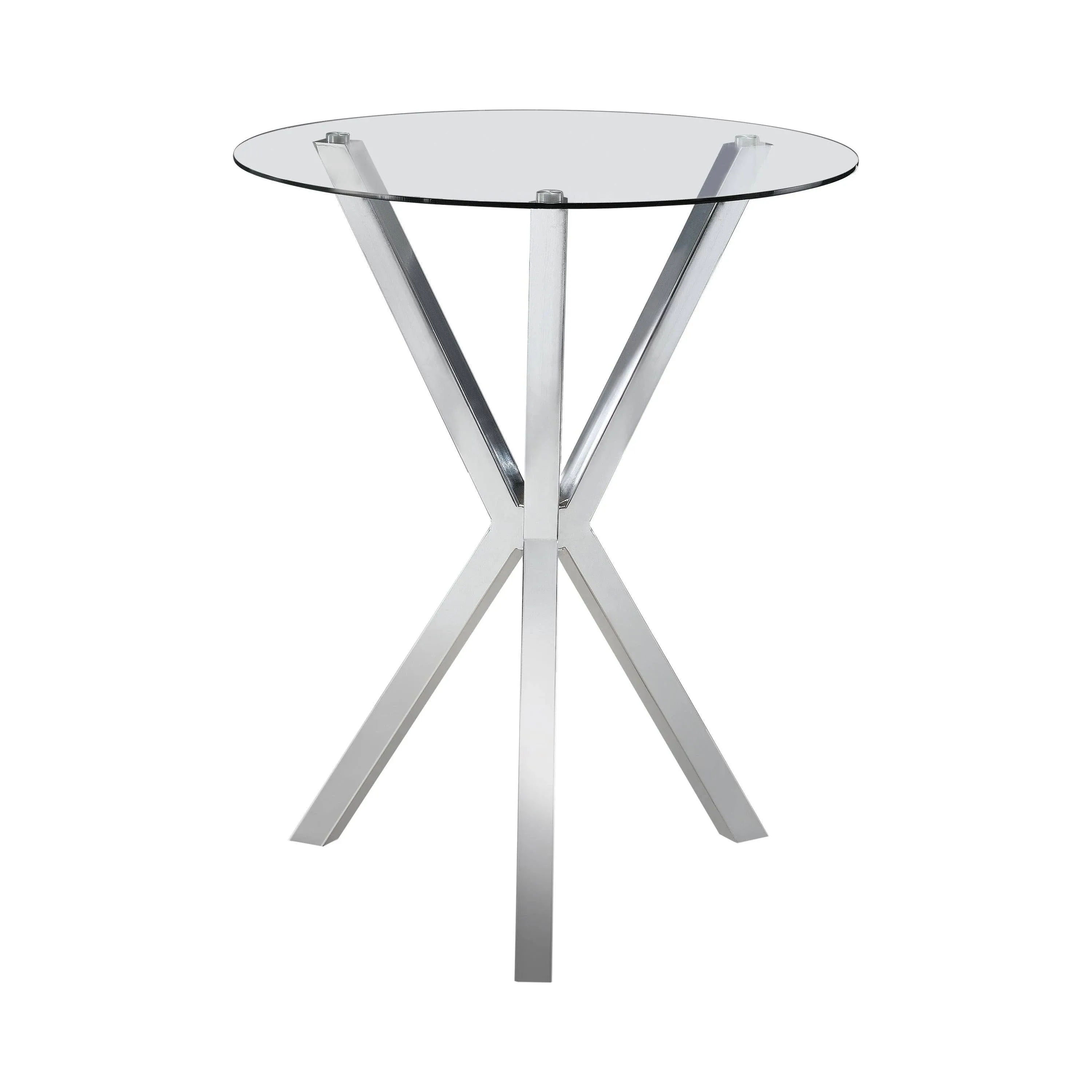 Coaster Round Glass Top Bar Table Chrome