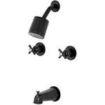 Kingston Brass KBX8140ZX Millennium Two-Handle Tub and Shower Faucet Matte Black