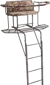 Guide Gear 20' 2-Man Ladder Tree Stand with Hunting Blind Climbing Hunt Seat, Hunting Gear Equipment Accessories