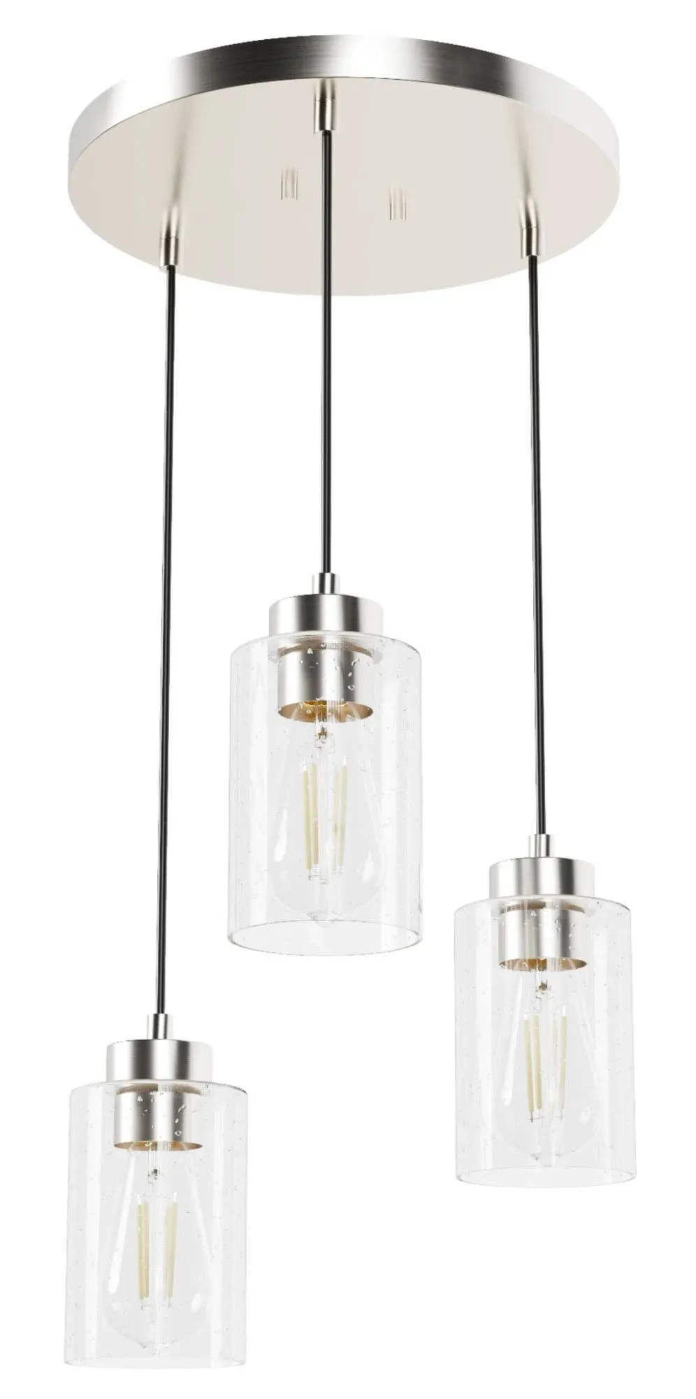 Hunter - Hartland 3-light Noble Bronze, Small Cluster Light, Dimmable, Transitional Style, Round Shaped, for Bedrooms, Kitchens, Dining, Living Rooms - 13064