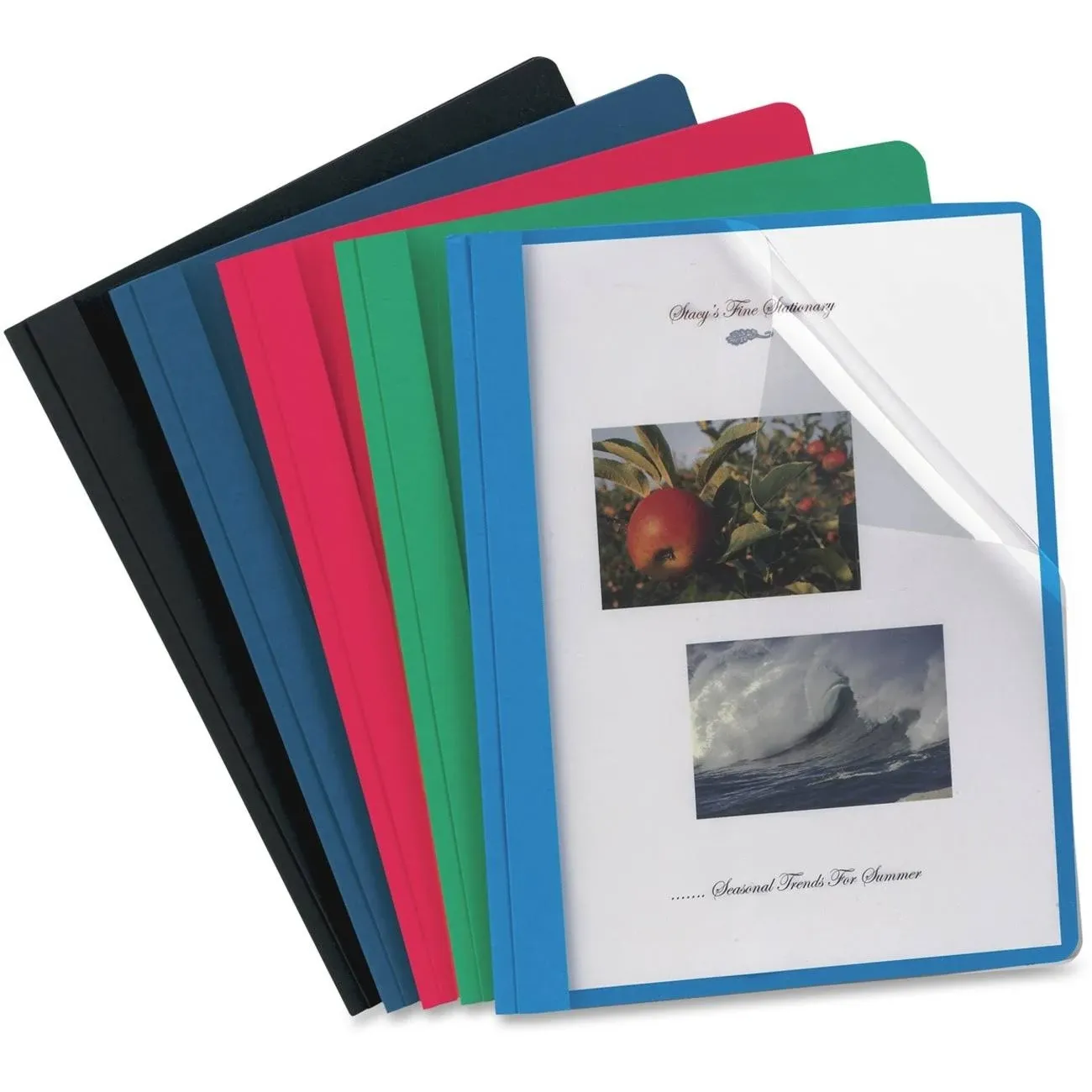 Oxford Clear Front Report Covers, Assorted Colors, Letter size, 25 per Box (55813EE)