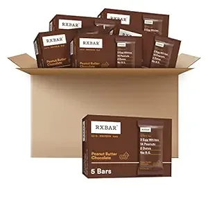 RXBAR Protein Bars, 12g Protein, Gluten Free Snacks, Peanut Butter Chocolate (6 Boxes, 30 Bars) 