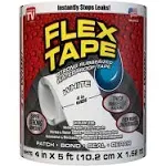 Flex Tape White Waterproof Rubberized Duct Tape 4-in x 5-ft