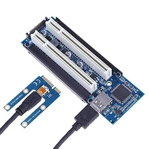 Mini PCI Express to Dual PCI Adapter Card PCIe x1 to Router Tow 2 PCI Slot Riser Card