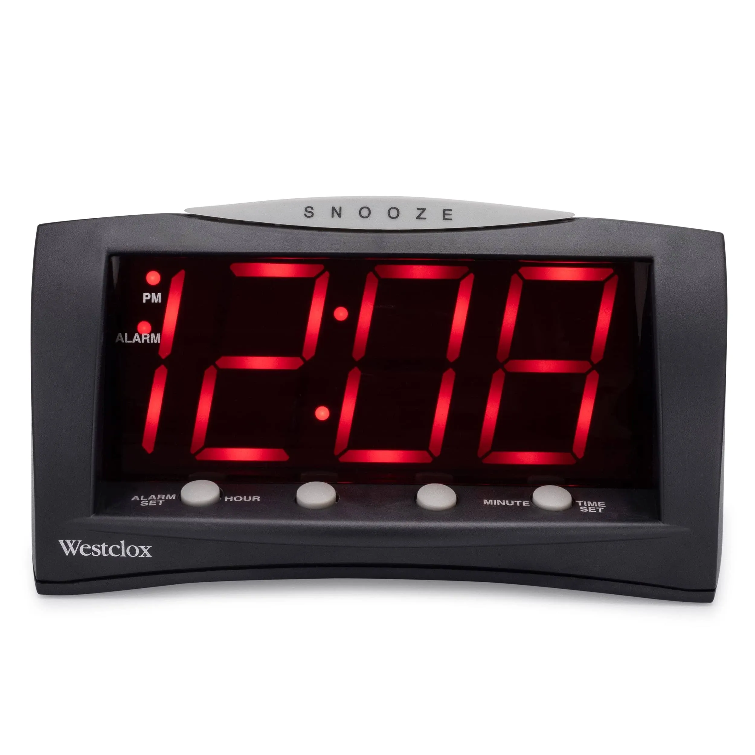 Westclox 66705 Large LED Alarm Clock, Red Display