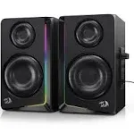  GS812 Wireless RGB Wooden Desktop Speakers, 2.0 Bookshelf Speaker Black GS812