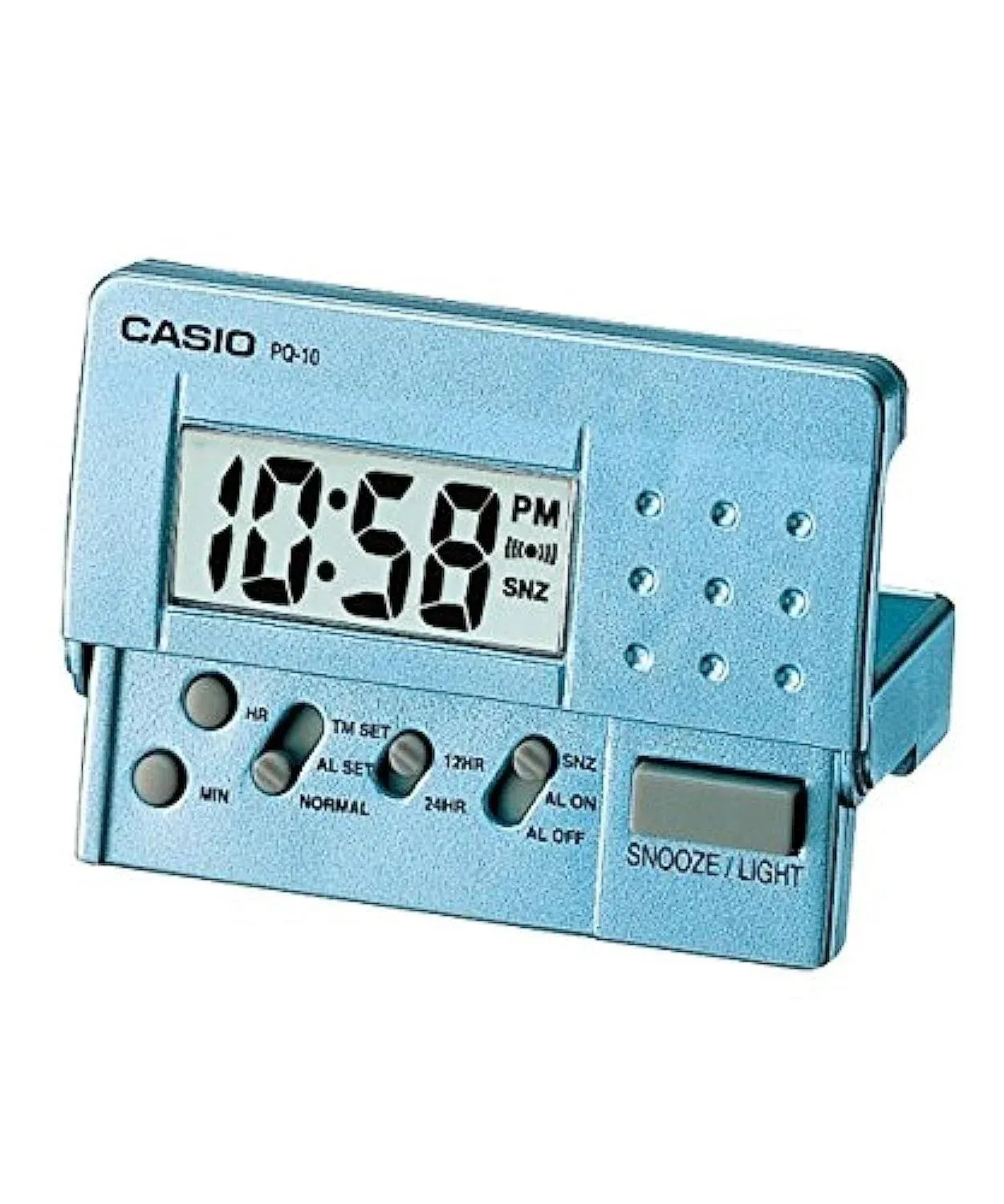 Casio PQ-10-2 Digital Traveller Alarm Clock, Blue