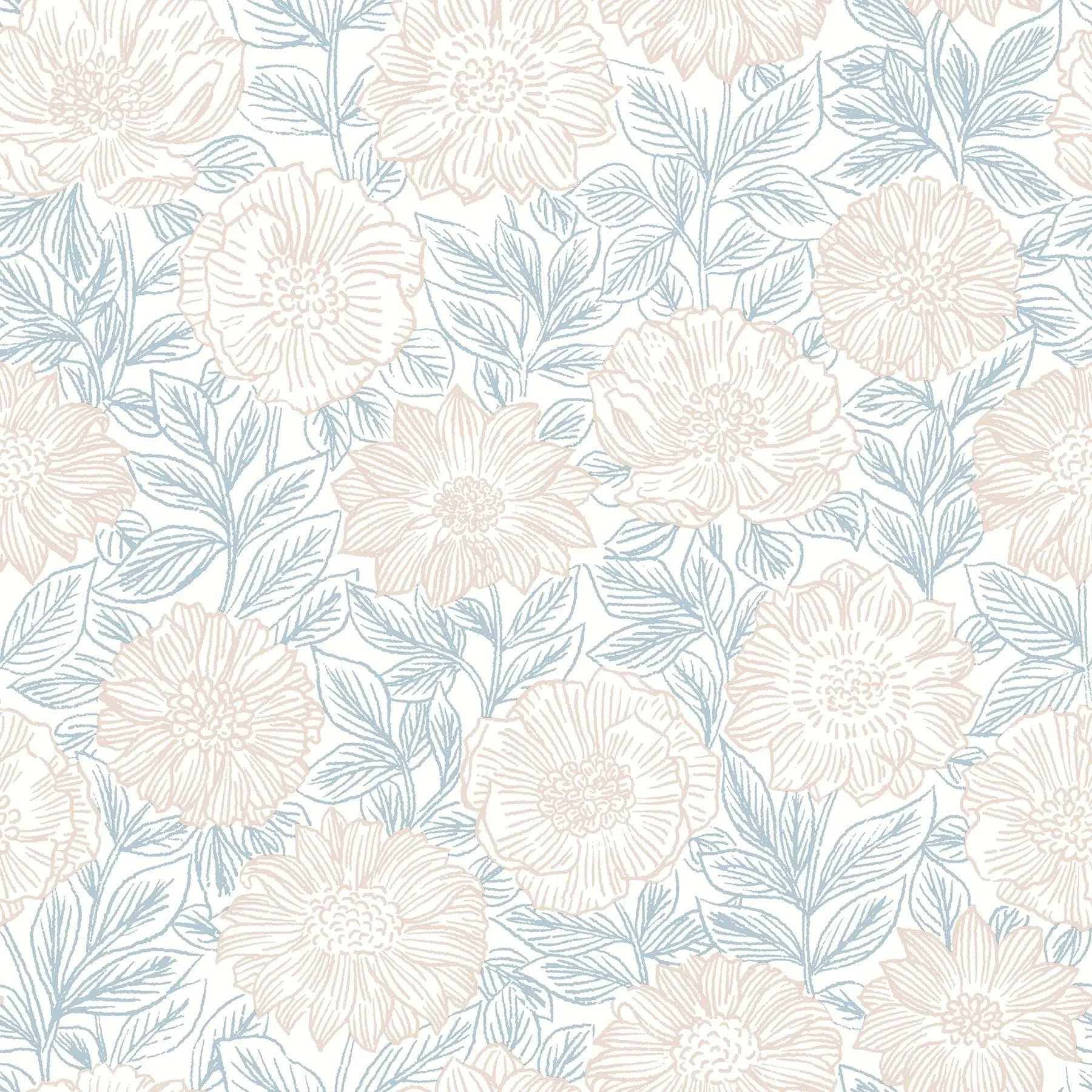 Faustin Navy Floral Wallpaper