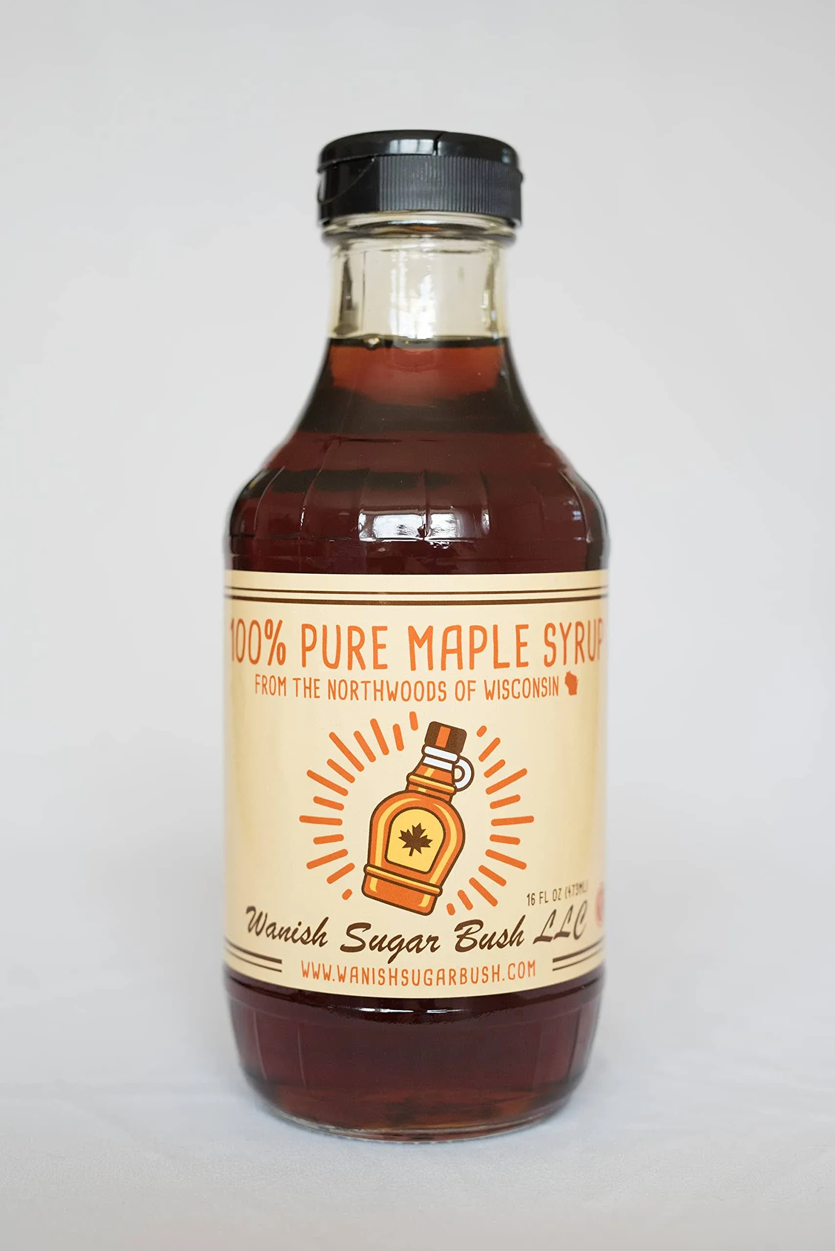 Wanish Sugar Bush 100% Pure Maple Syrup from The Northwoods of Wisconsin 16 oz - Pint