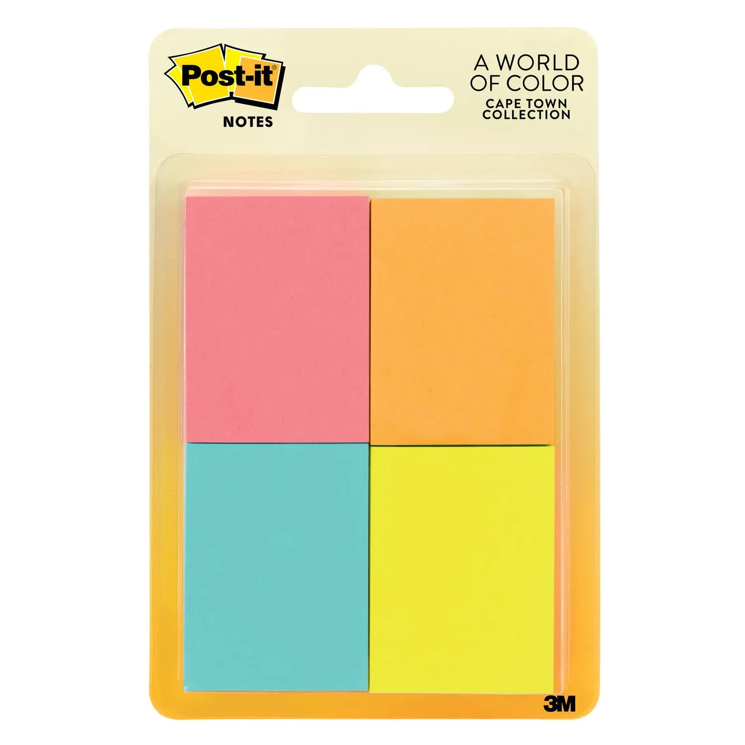 Post-It Notes, Cape Town Colors, 1-3/8 x 1-7/8-In., 4-Pk.