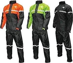 Nelson Rigg Stormrider 2-piece Rain Suit, Large, Black/Hi-Viz Yellow