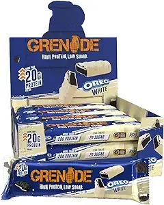 Grenade High Protein, Low Sugar Bar 12x60g Oreo White