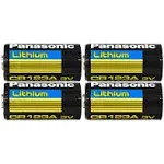 4 Panasonic CR123A 123A Industrial 3V Lithium Batteries