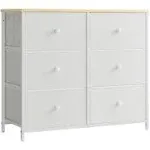 SONGMICS 6 Drawer Chest, White