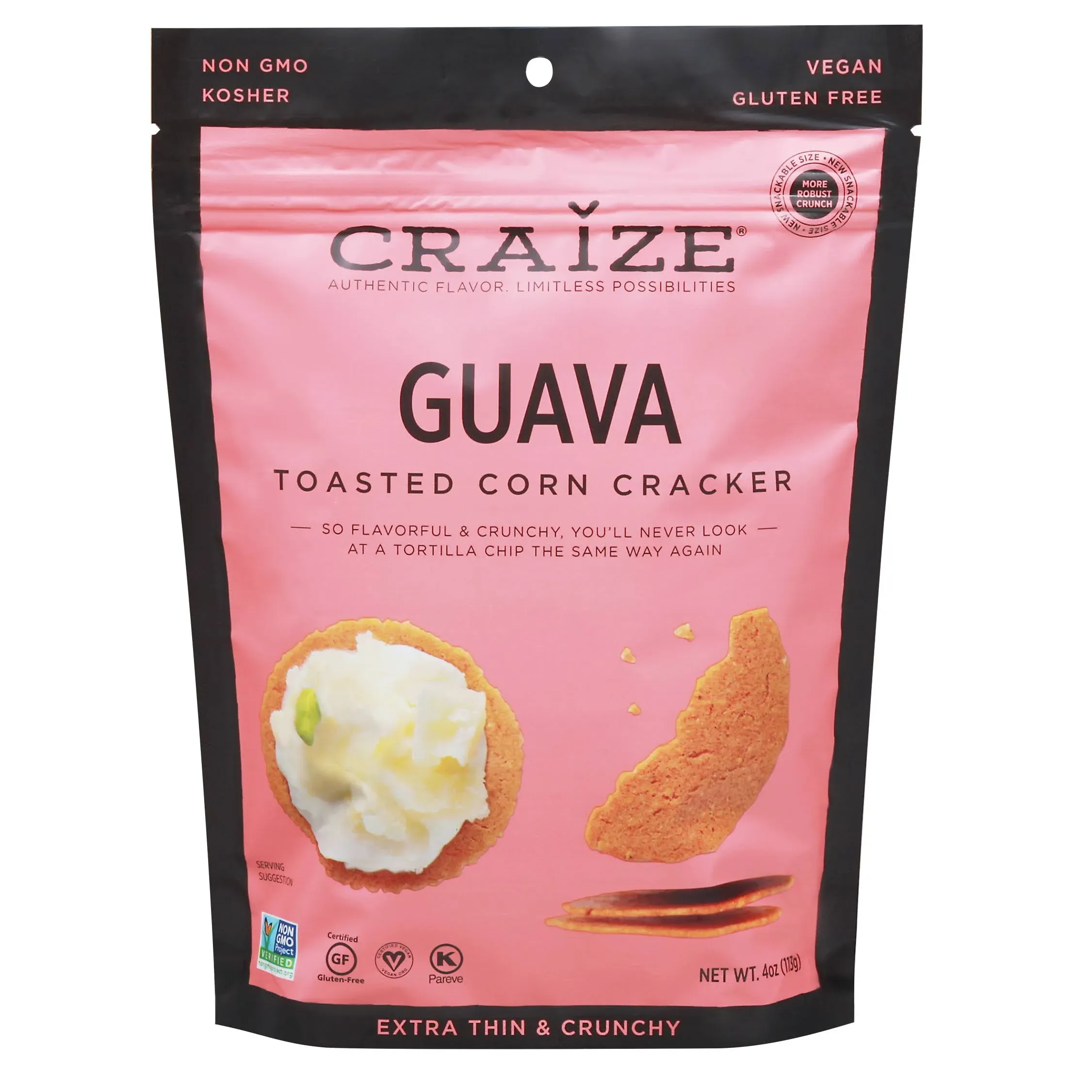 Craize | Guava Crisps | Gluten Free, Vegan, Kosher (4.0 oz)