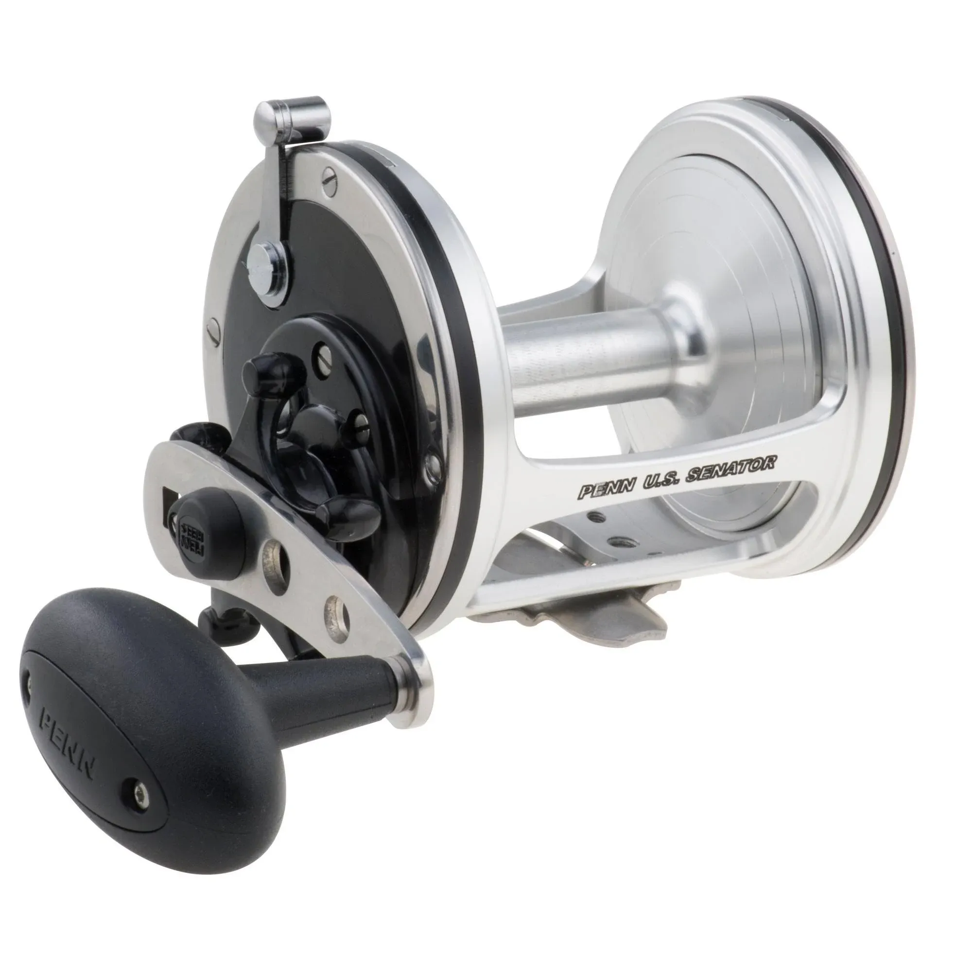 Penn US Senator Single Speed Reel - US113W - Black & Silver - Right-Hand