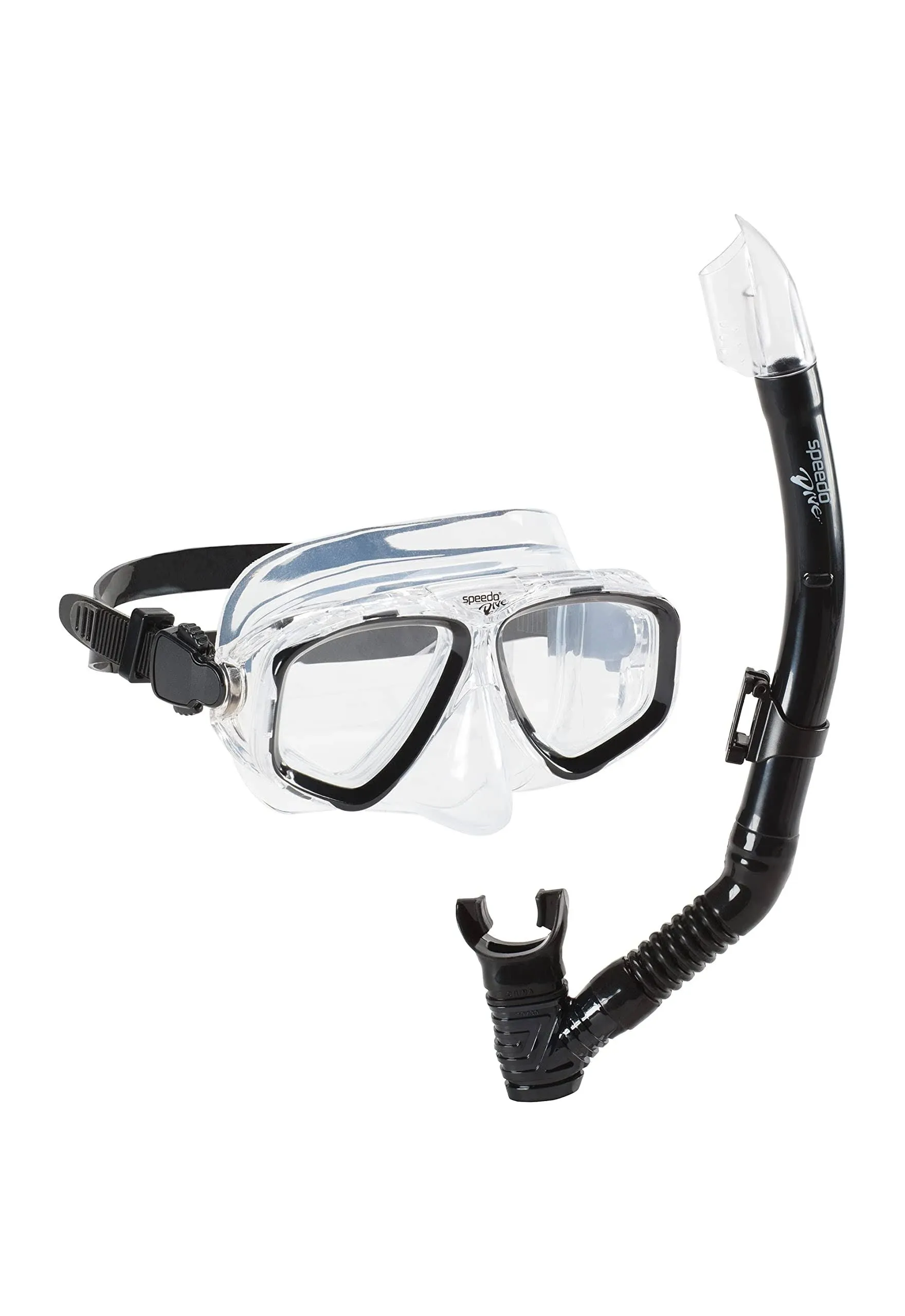 Speedo Adult Recreation Mask Snorkel Set Black/Black