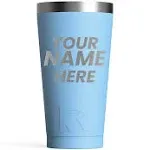 RTIC 16 oz Stainless Steel Insulated Pint Tumbler, Splash-Proof Lid, RTIC Ice, Blue