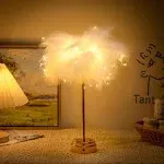 White Feather Lamp - LED Atmosphere Feather Night Lights Bedside Lamps for Mother