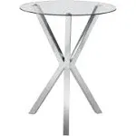 Coaster Round Glass Top Bar Table Chrome