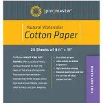 ProMaster Natural Watercolor Cotton Paper - 8 1/2"x11" - 25 Sheets, (Model 5362)