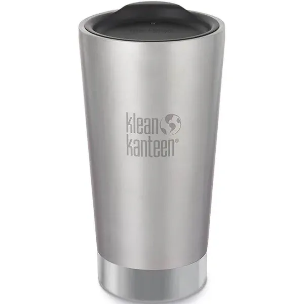 Klean Kanteen Double Wall Vacuum Insulated Tumbler Cup with Lid, Silver, 20 oz