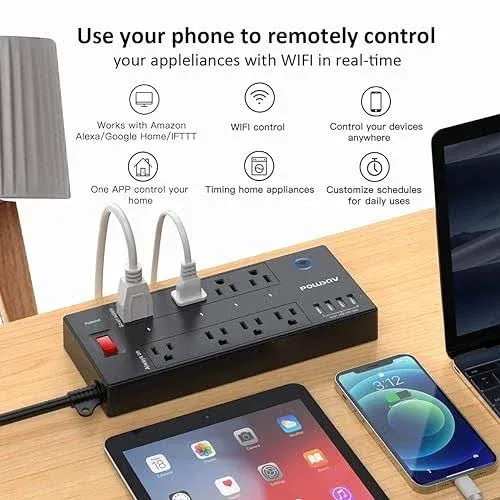 POWSAV Smart Power Strip Surge Protector